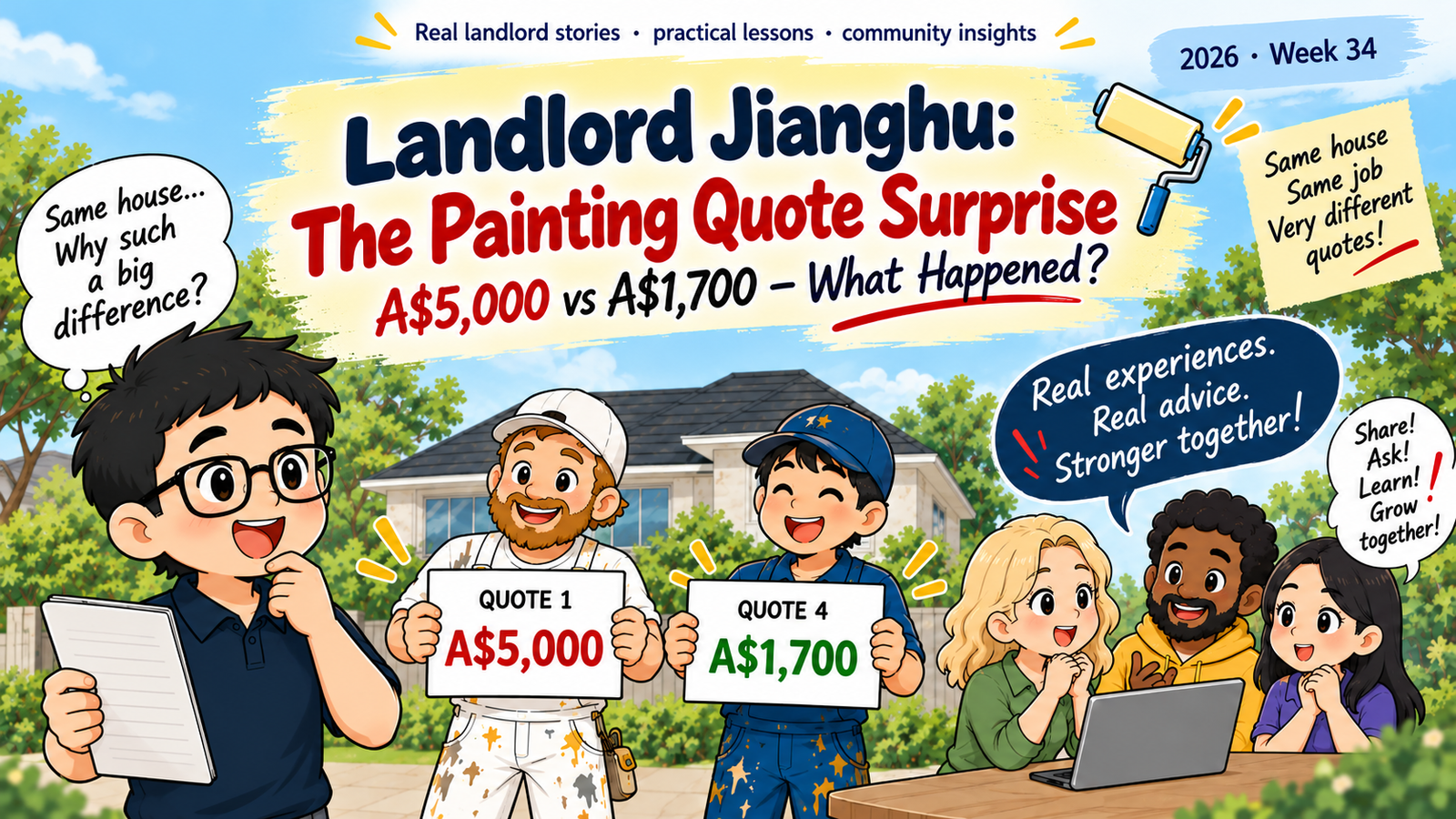 APOA Community Weekly: Landlord Jianghua, The Painting Quote Surprise, A$5,000 versus A$1,700.